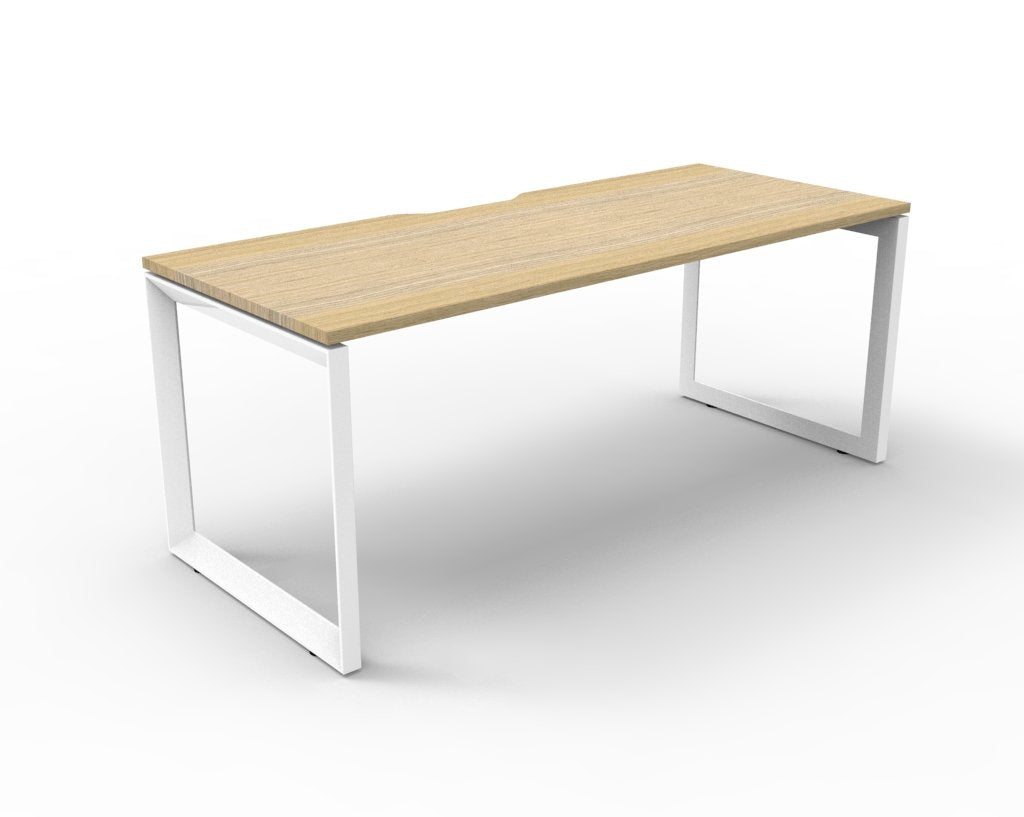 Loop Leg Single Sided Workstation in Oak/White