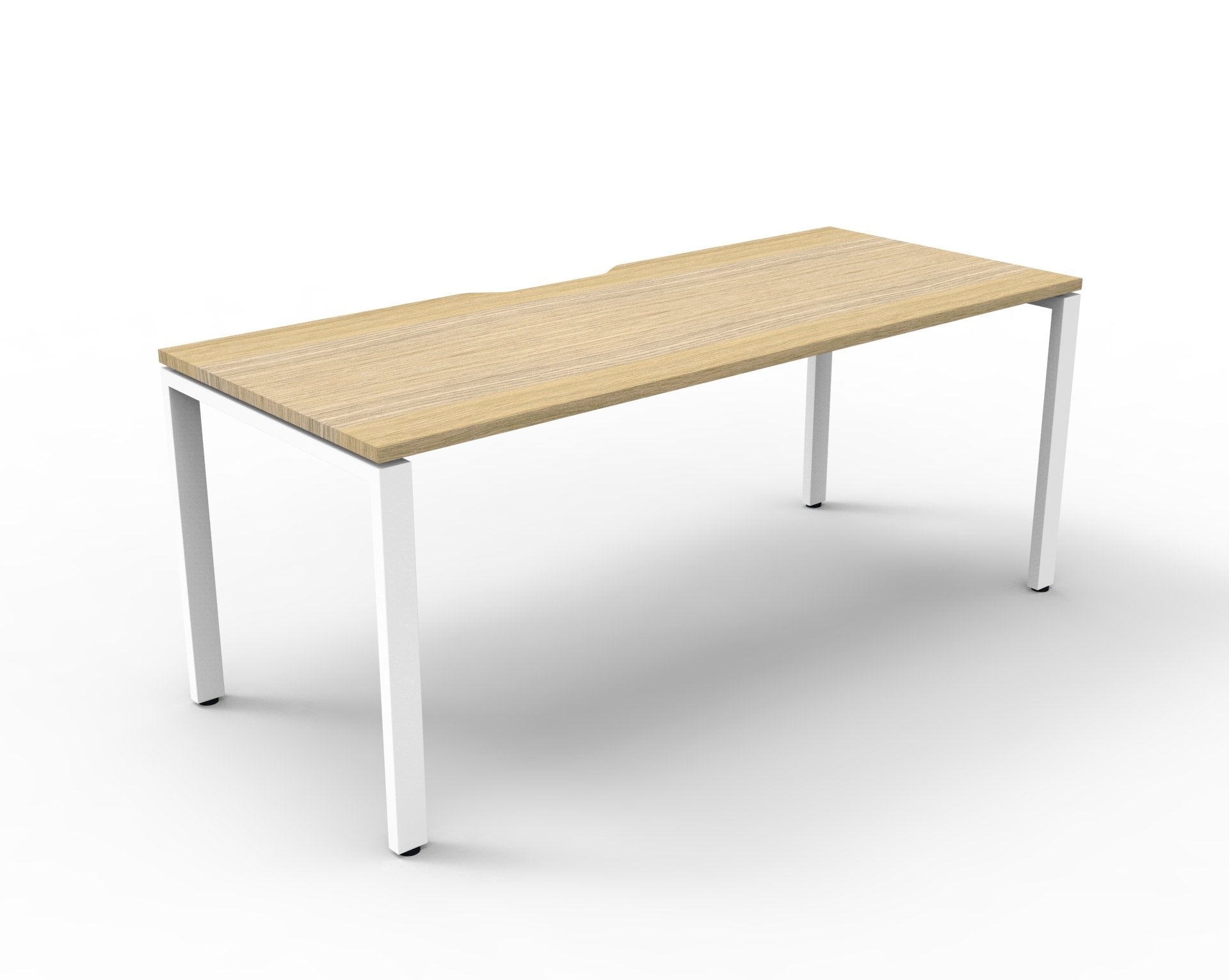 Single Sided Profile Leg Workstation in Oak/White
