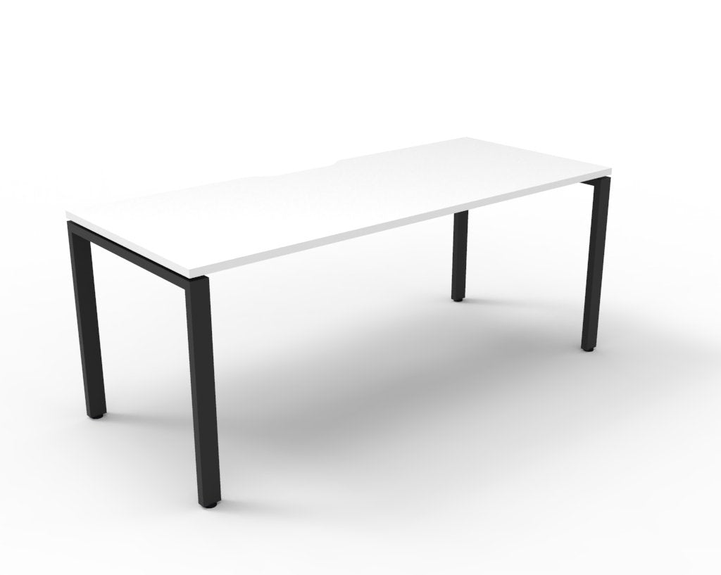 Single Sided Profile Leg Workstation in White/Black