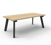 Eternity Square Coffee Table in black base and natural oak top