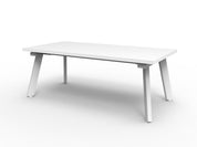 Eternity Square Coffee Table in white base and white top