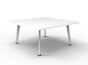 Eternity Square Coffee Table in white base and white top